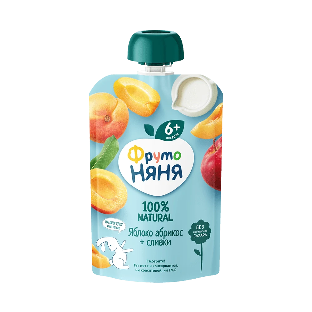 Trái cây nghiền "FrutoNyanya" vị táo, mơ và kem sữa