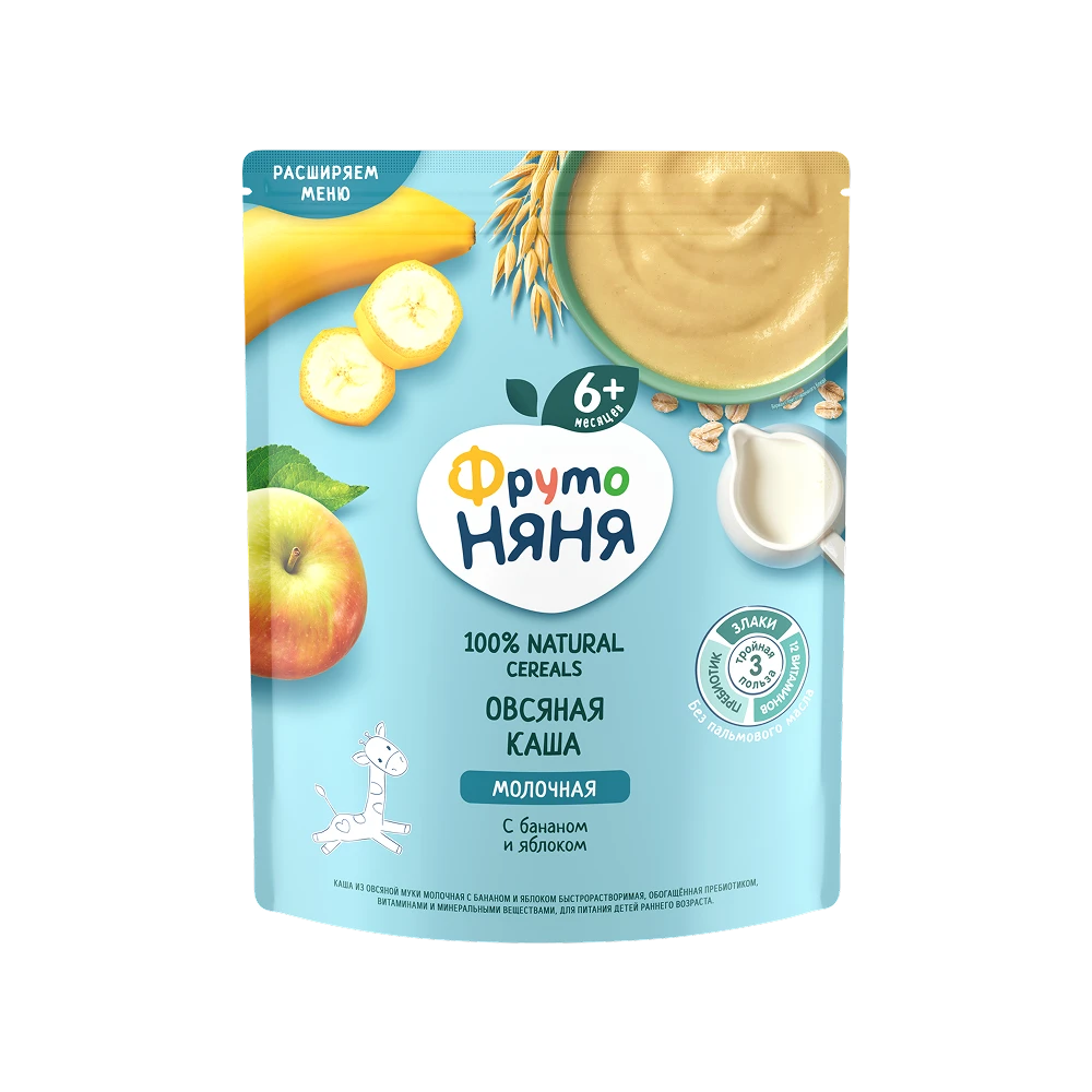 Bột ăn dặm khô sữa yến mạch "FrutoNanny" vị táo và chuối