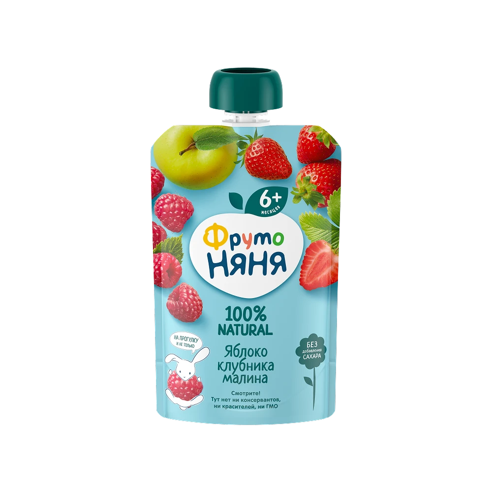 Trái cây nghiền "FrutoNanny" vị táo, dâu tây và mâm xôi