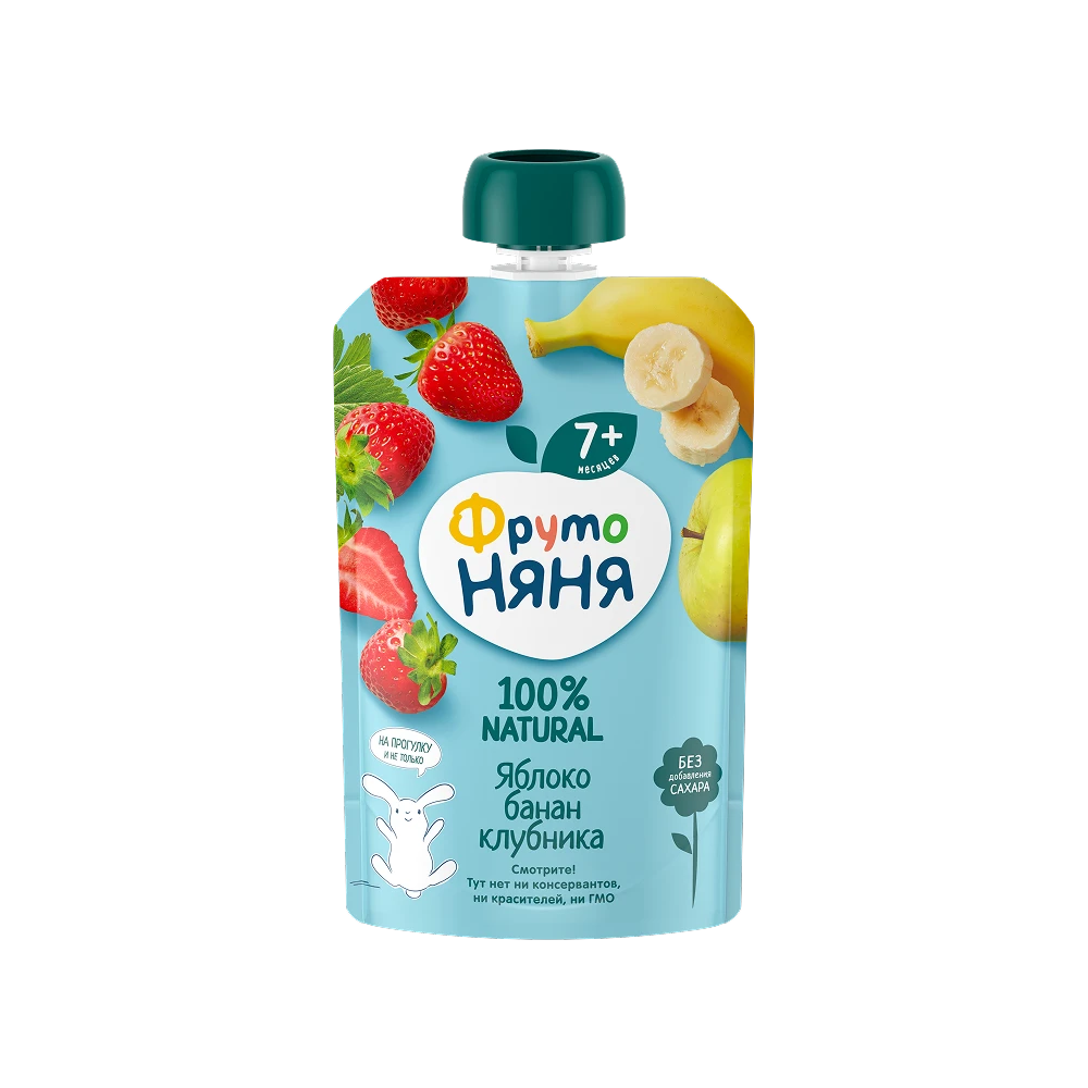 «ФрутоНяня» пюре из яблок, бананов и клубники