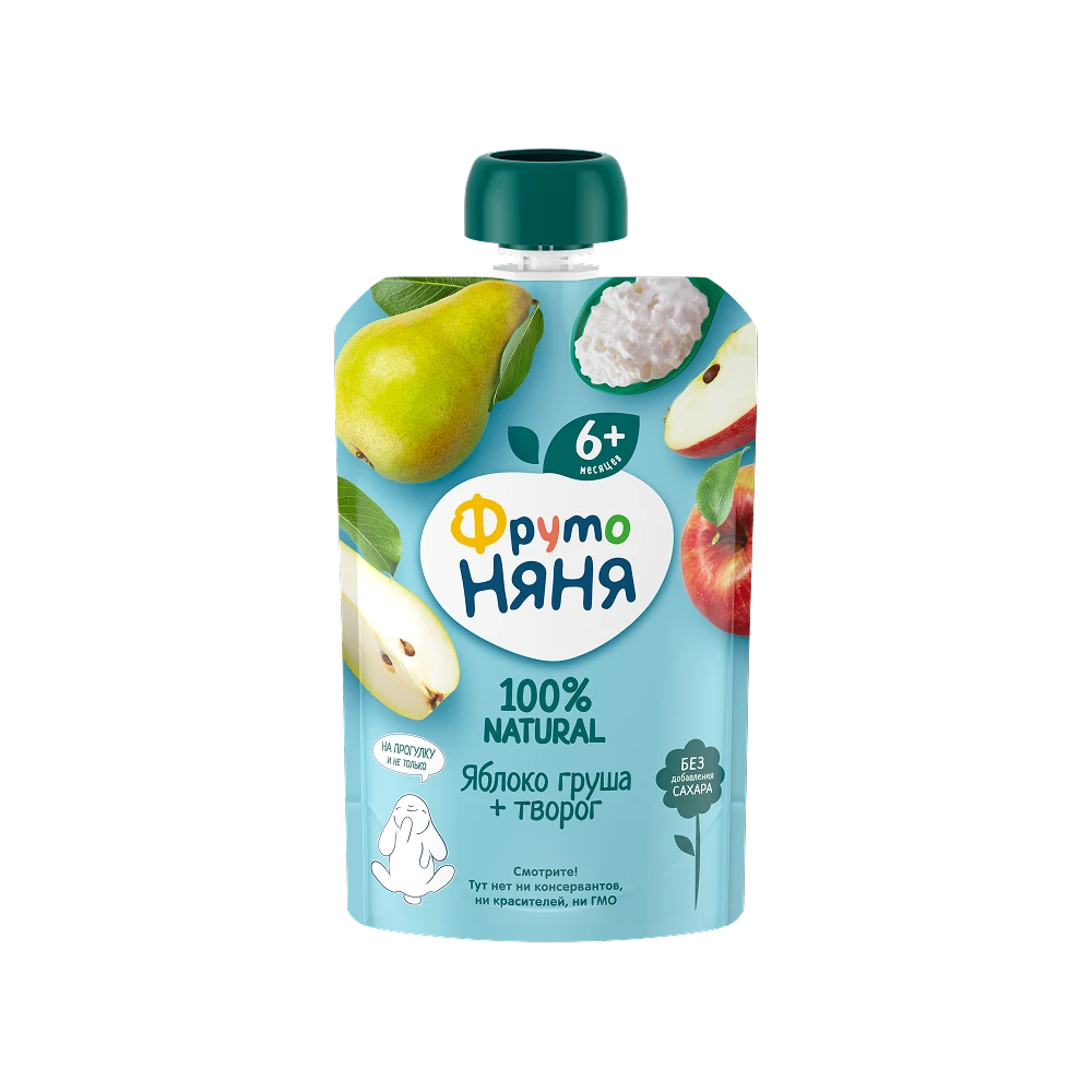 Trái cây nghiền "FrutoNanny" vị táo, lê và phô mai tươi