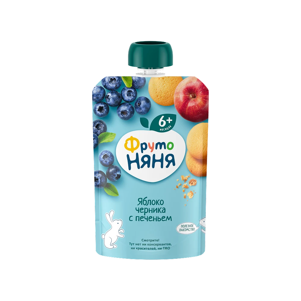 Trái cây nghiền "FrutoNanny" vị táo, việt quất và bánh quy